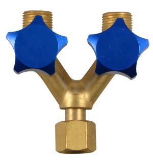 Double Outlet Right Hand Y-Piece with Valves